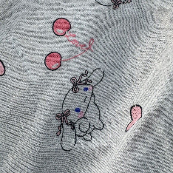 NWT Sanrio Cinnamoroll Loungewear Set 2XL Cream Blue Ringer Tee & Shorts - Picture 7 of 9